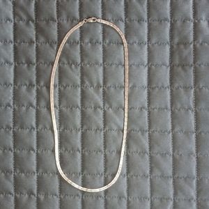 18" diamond cut sterling silver herringbone necklace